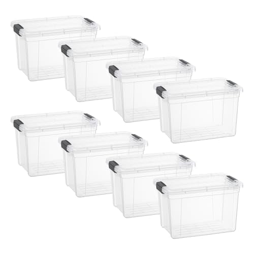 8.7 Quart Clear Plastic Storage Boxes with Lids (8 Count)