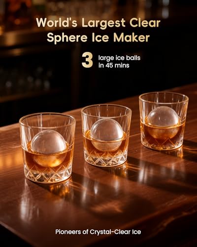 2.4" Clear Ice Ball Maker Countertop with CrystalFlux Technology