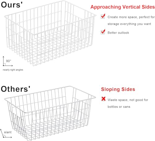 Freezer Organizer Bins for Upright Freezer Wire Drawer Baskets (5 Count)