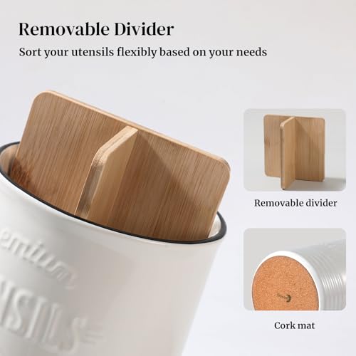 7.2" Large Ceramic Utensil Holder for Kitchen Counter
