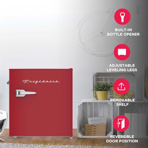 EFR176 RED 1.6 cu. ft. Retro Bar Fridge with Side Bottle Opener