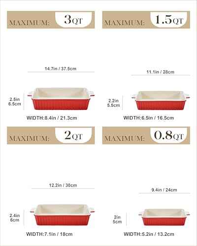 Ceramic Casserole Baking Dishes Set of 4 (4 Count)