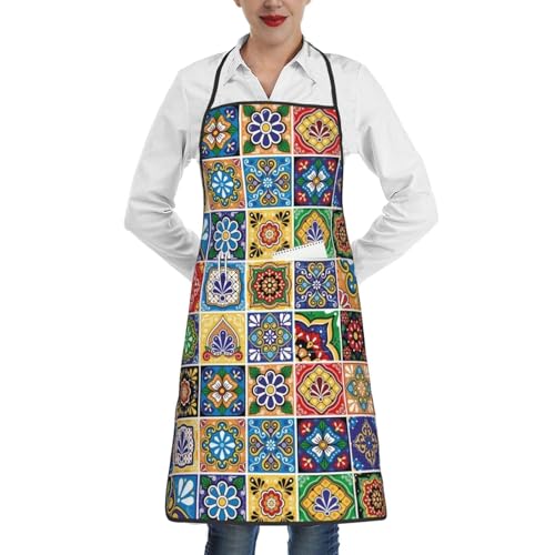Mexican Talavera Tile Waterproof Kitchen Aprons