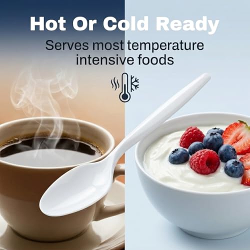 Plastic Spoons White Heavy Duty Disposable Teaspoons (1000 Count)