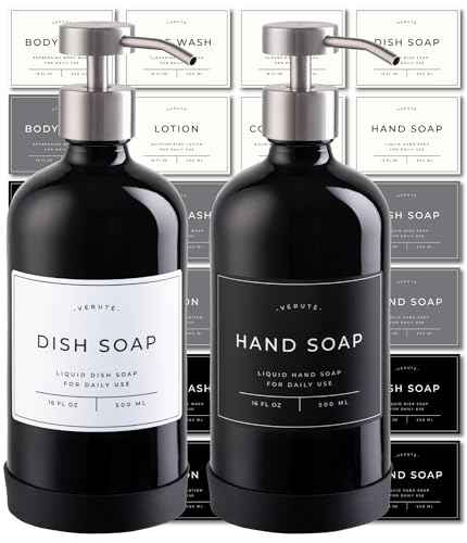 Hand and Dish Soap Dispenser for Kitchen and Bathroom (2 Count)