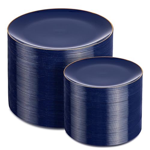 200 Pieces Blue Plastic Plates (200 Count)