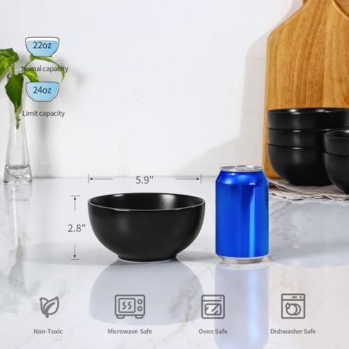 Ceramic Cereal Bowls set of 6 (6 Count)