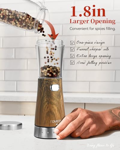 Electric Salt and Pepper Grinder Set with Storage Base (2 Count)