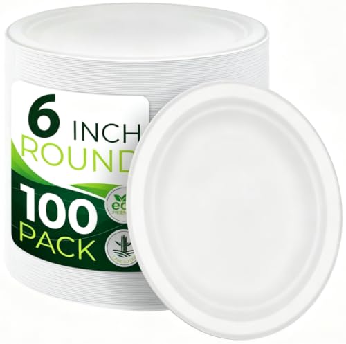 100PCS 100% Small Dessert Plates Disposable (150 Count)