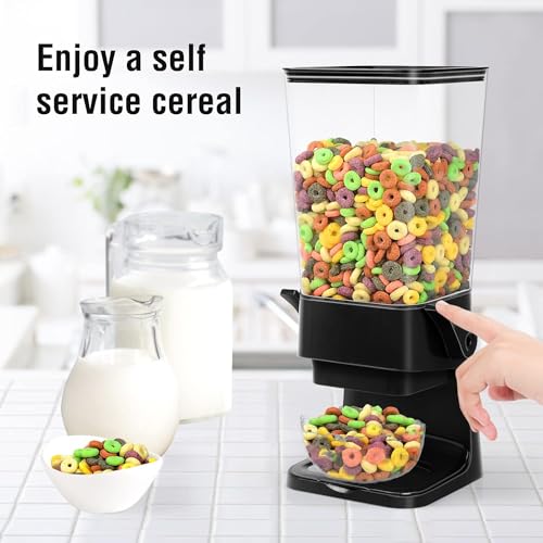 Cereal Dispenser Countertop Large Cereal Containers Storage Black