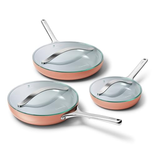 Carway Fry Pan Trio with Glass Lids (6 Count)