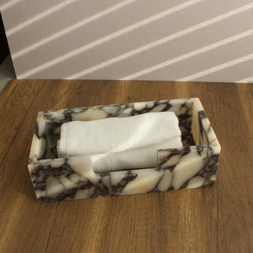 Natural Calacatta Viola Marble Napkin Holder 9.8"x4.9"x2.8"