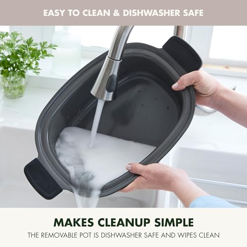 Elite 14-in-1 Programmable 6QT Electric Slow Cooker, Dishwasher Safe Lid & Removable Crock, PFAS-Free Healthy Ceramic Nonstick Multi-Cooker, Sear, Sauté, Brown, Steam Basket, Roast, Clay