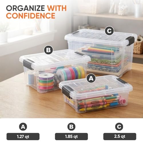 1.27 Quart Clear Plastic Storage Containers with Lids (18 Count)