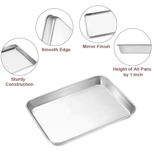 Sheet Pan Set Baking Sheet Cookie Sheet Baking Pan Toaster Oven Pans (4.33 Count)