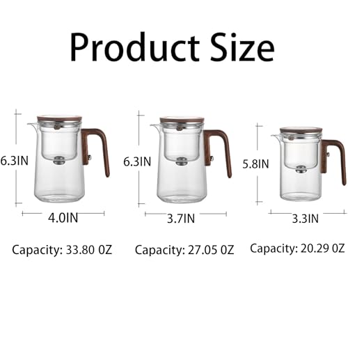 1000ML 33.8OZ Witchcraft Magic Glass Teapot with Infuser Strainer and Lid for Loose Leaf Tea Herbal