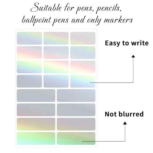 Holographic Label Stickers Writable Holographic Silver Gift Labels