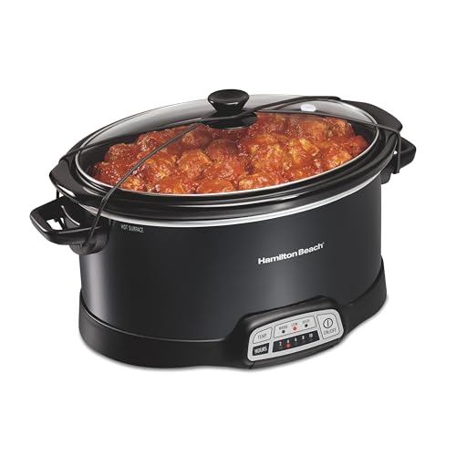 Portable 7 Quart Programmable Slow Cooker with Three Temperature Settings