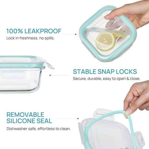5Pack 17.5oz Glass Storage Containers with Lids (5 Count)