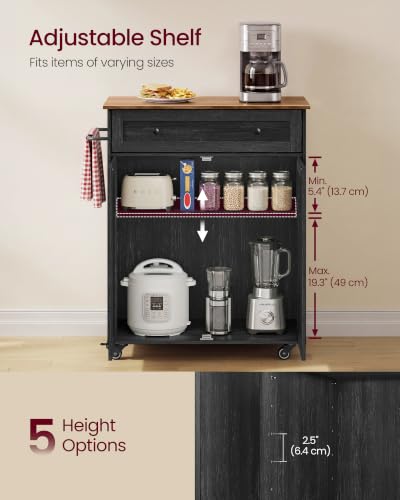 Mobile Kitchen Wooden Island Cart with Storage for Dining Room