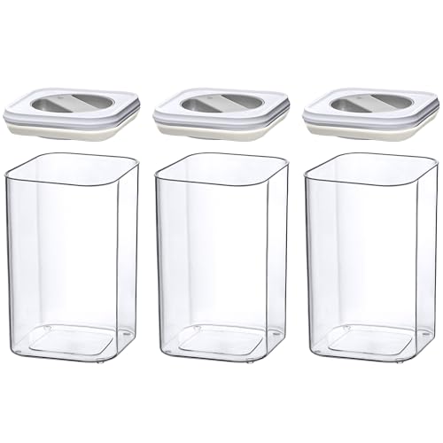 Carol - 96-Ounce Acrylic Canister (Set of 3), Plastic Airtight Food Container, Stackable for Pantry Storage, BPA-Free and Shatter-Proof, Perfect for Home and Commercial Use (3 Count)