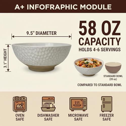 Large Ceramic Dinner Bowl Set