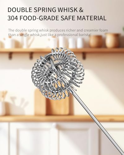 Rechargeable Milk Frother Handheld with Stand