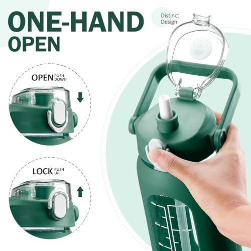 56oz Glass Water Bottles with Straw