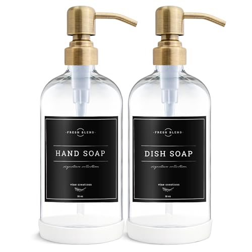 Clear Glass Soap Dispenser (2 Count)