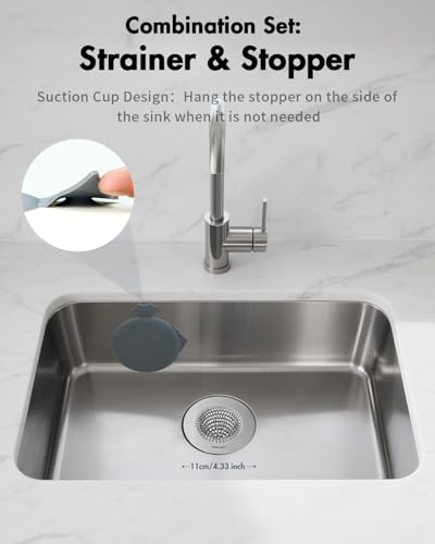 Reversible Sink Drain Strainer & Kitchen Sink Stopper Set