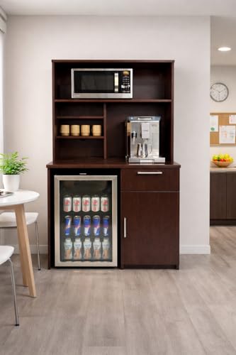 Compact Fridge and Microwave Space Hutch Cabinet