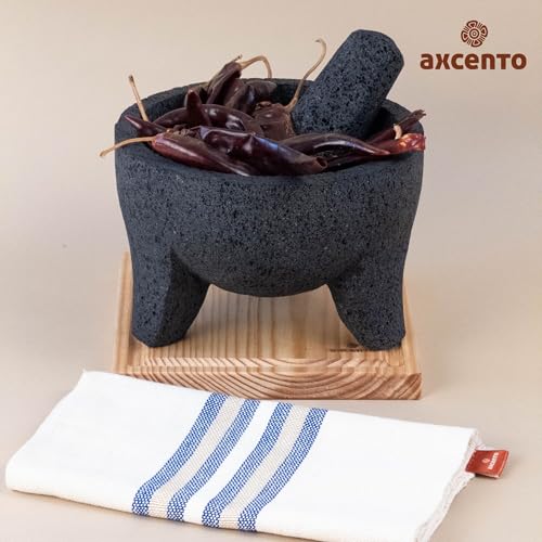 Traditional Molcajete Mexicano Volcanic Rock Mortar and Pestle Set Handmade of Authentic Lava Rock in Puebla Mexico Guacamole Bowl Cutting Board Included Molcajete Bowl de Piedra Volcanica