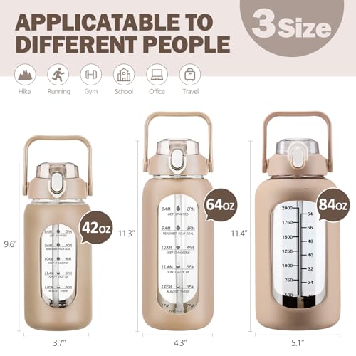 84oz Glass Water Bottle with Straw