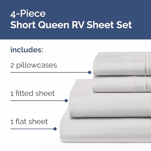 Short Queen Size 4 Piece Bed Sheet Set (4 Piece Set)