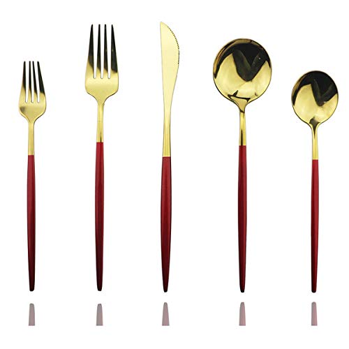 Red Gold Silverware Set (6 Count)
