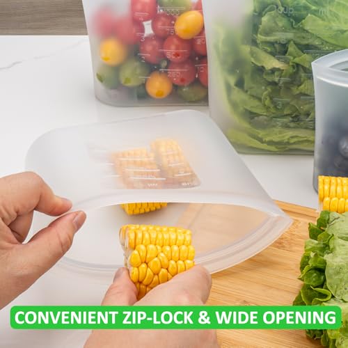 100% Platinum Silicone Reusable Storage Bags (12 Count)