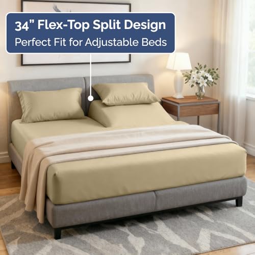 Flex Top Split Head King 4 Piece Sheet Set