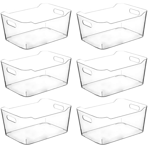 Clear Plastic Storage Bins (6 Count)