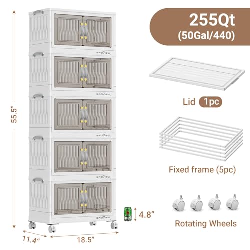 225Qt Stackable Storage Bins with Lid (5 Count)
