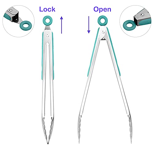 304 Stainless Steel Kitchen Cooking Tongs (2 Count)