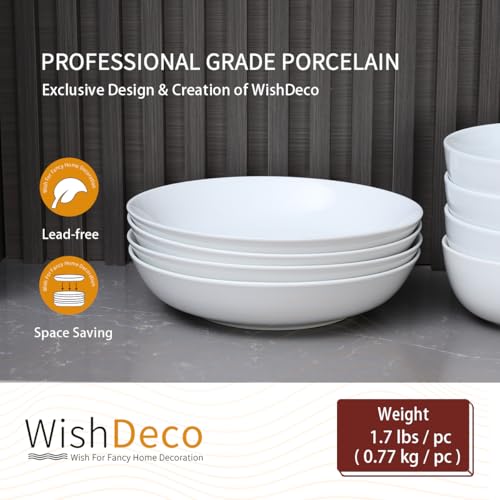 White Pasta Bowls Set of 4 (4 Count)
