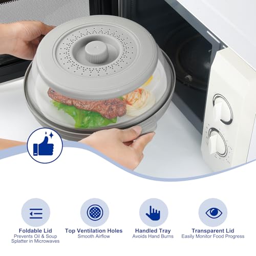 10.7 Inch Microwave Food Cover with Heat Insulation Mat