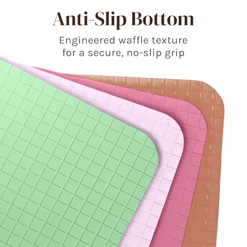 Extra Thick Pastel Flexible Plastic Cutting Board Mats with Food Icons & EZ (4 Count)