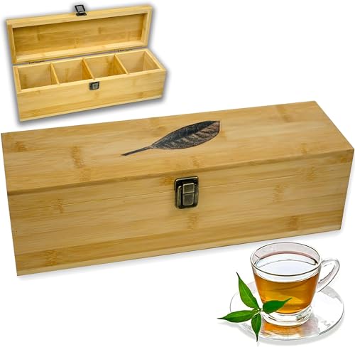 Bamboo Tea Organizer Box Chemical Free Eco