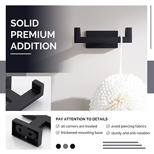 Double Towel Hook Matte Black