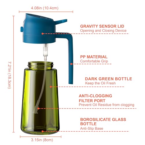 16oz 470ml Olive Oil Dispenser for Kitchen with Stickers