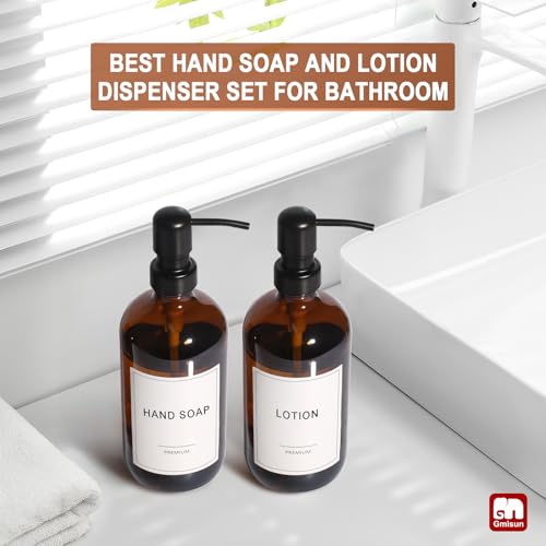 Amber Glass Soap Dispenser (6 Count)