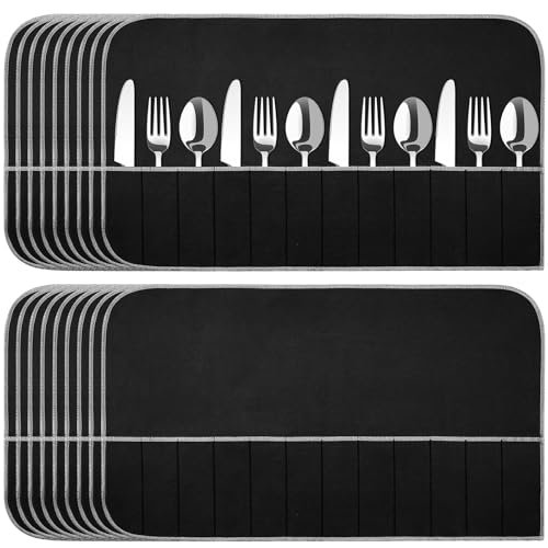 18 Pcs Anti Tarnish Silverware Storage Bags Felt