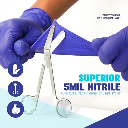 Cobalt Blue 5 Mil Nitrile Exam Gloves Disposable Latex Free