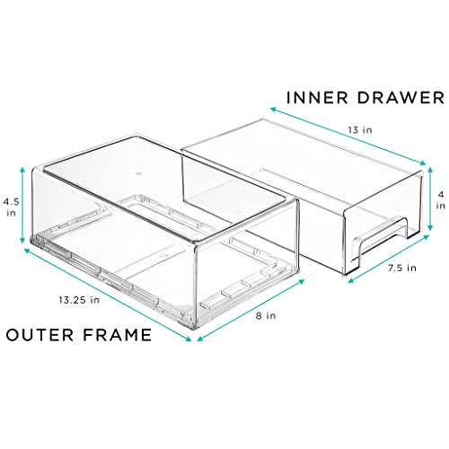 Clear Stackable Storage Drawers for Refrigerator